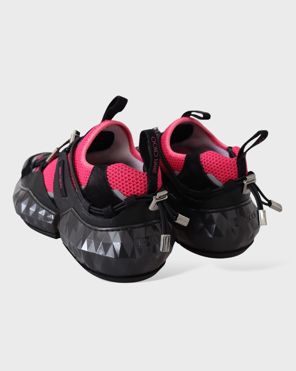 Jimmy Choo Diamant Zwarte Roze Sneakers