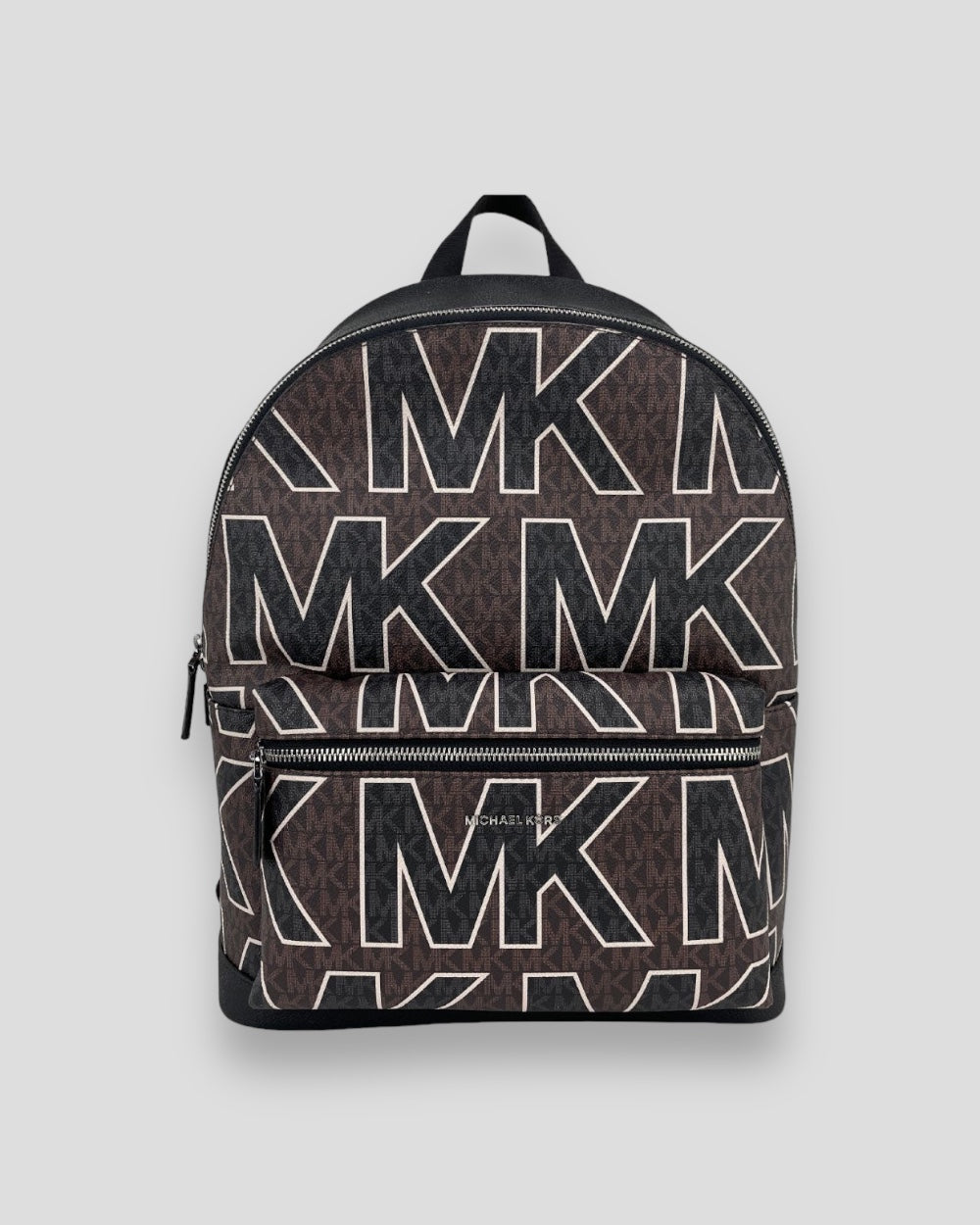 Michael Kors Cooper Large Brown Signature PVC Graphic Logo Backpack Bookbag Bag