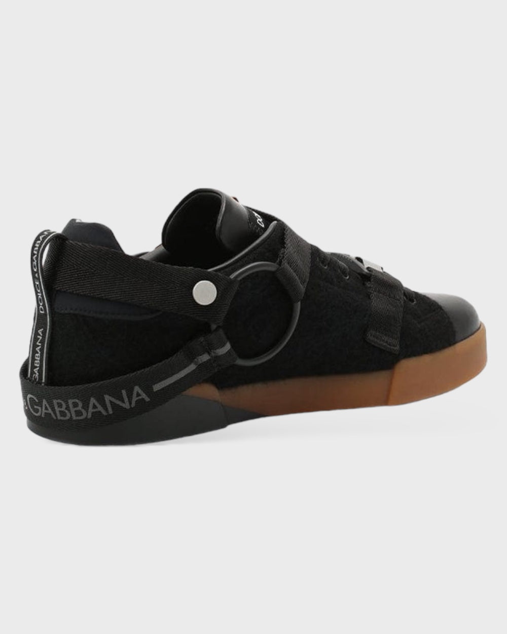 Dolce & Gabbana Bruin Leren Zwarte Sneakers