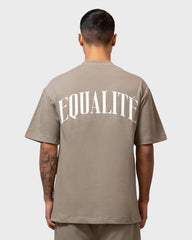 Equalité Oliver Oversized T-shirt Taupe/Wit