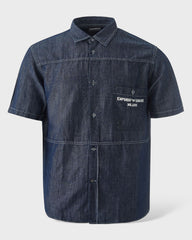 Emporio Armani Blue Denim Short Sleeves Shirt