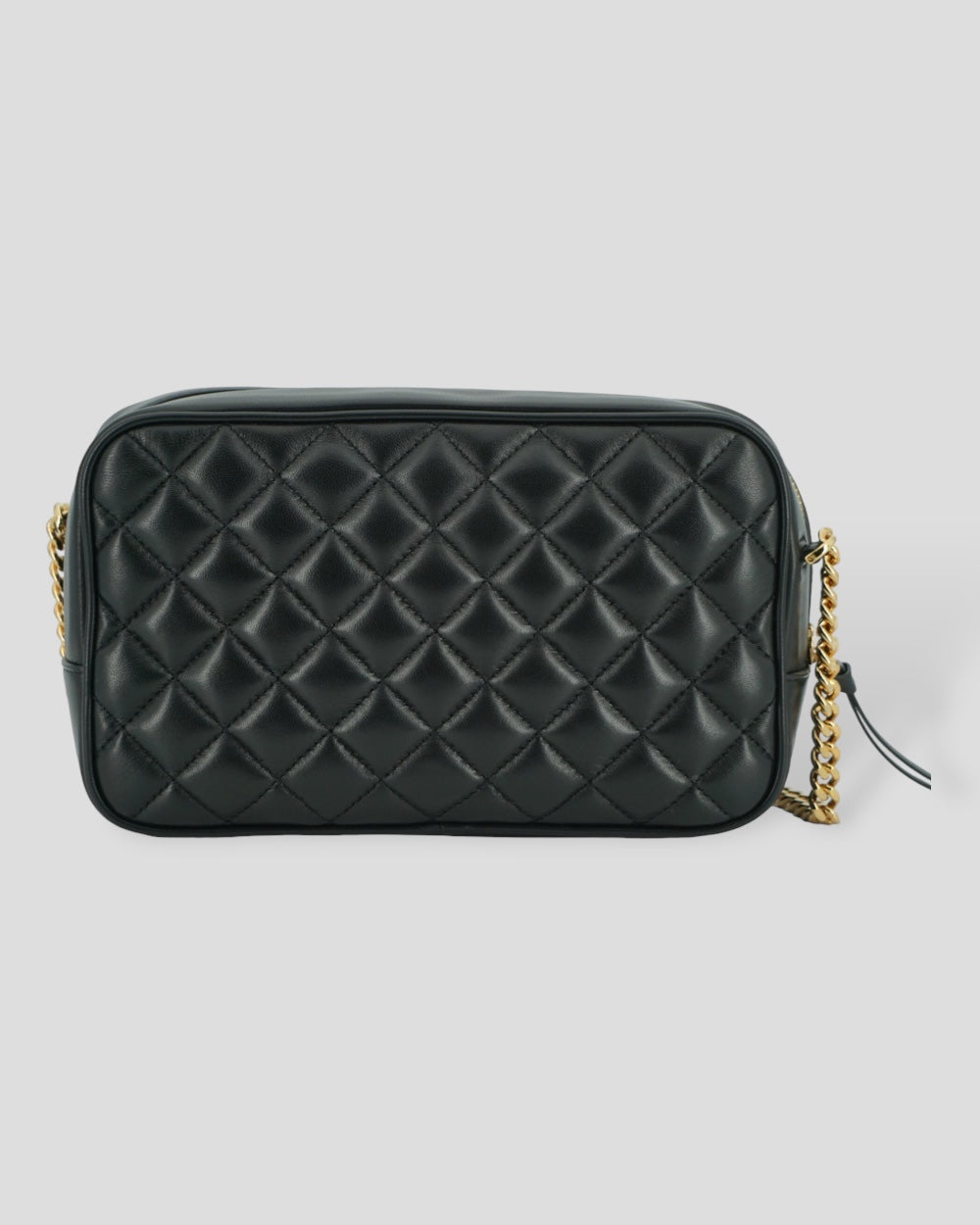 Versace Black Lamb Leather Medium Camera Shoulder Bag