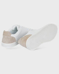 Dolce & Gabbana White Beige Leather Low Top Sneakers Shoes