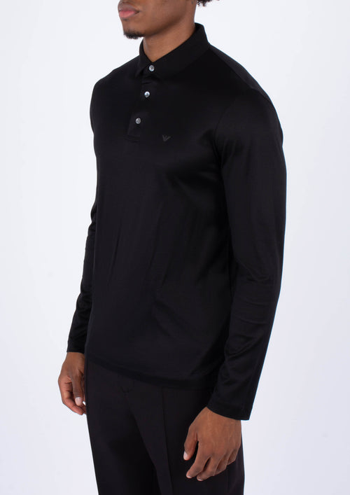 Emporio Armani Long Sleeve Polo Black