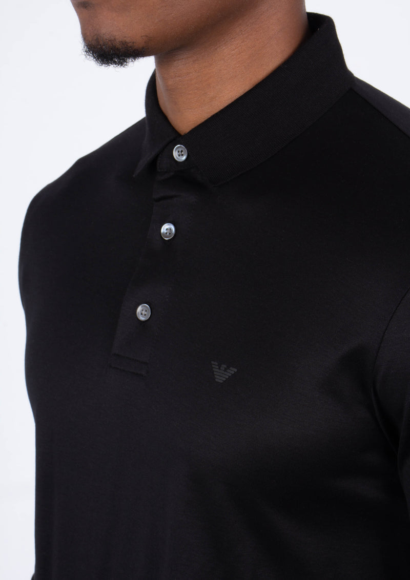 Emporio Armani Long Sleeve Polo Black