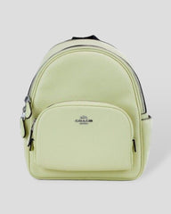 COACH Mini Court Pale Lime Pebbled Leather Shoulder Backpack Bag