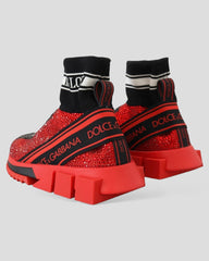 Dolce & Gabbana Rode Bling Sneakers Sokken