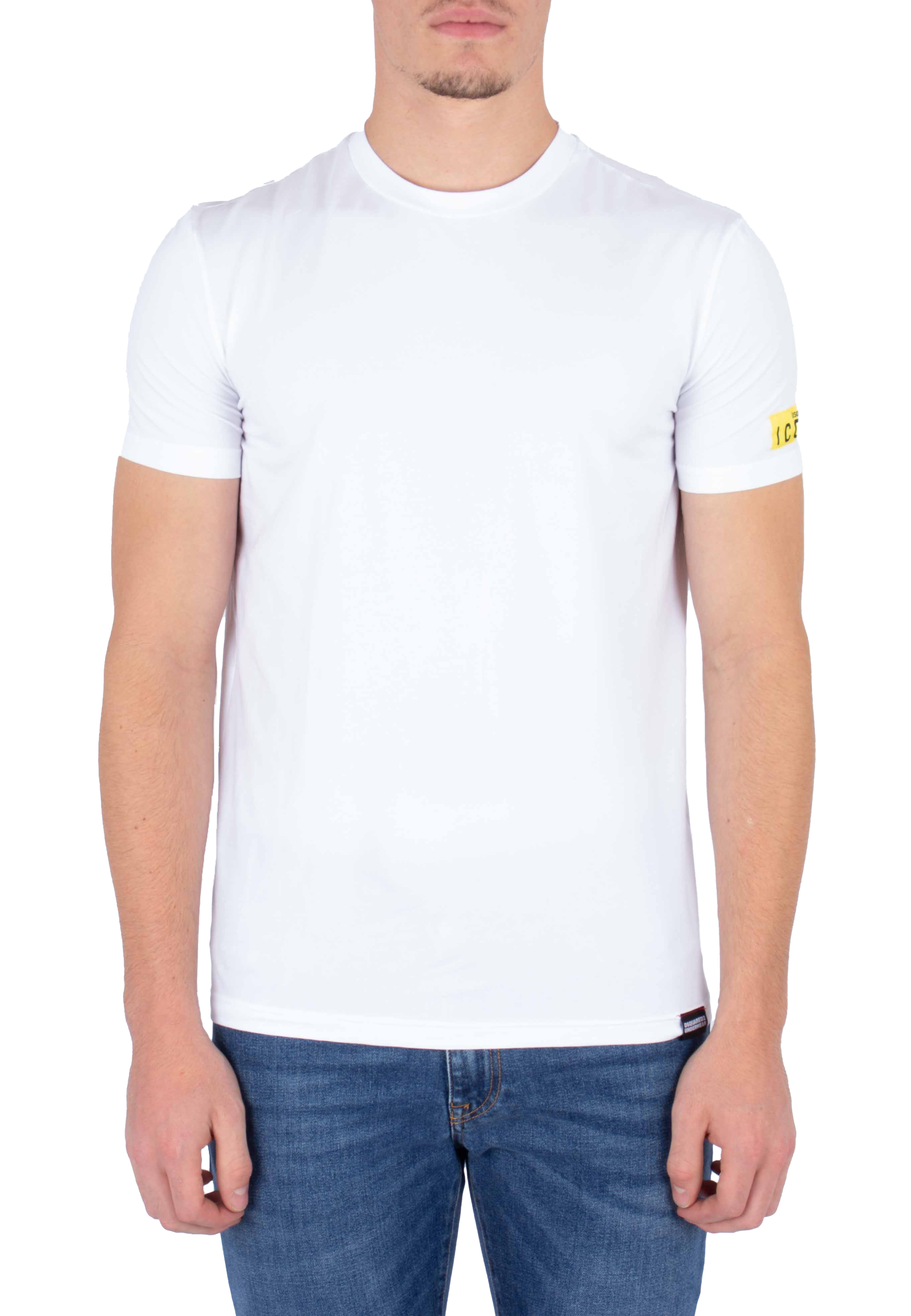 Dsquared2 Wit T-shirt met Geel Logo