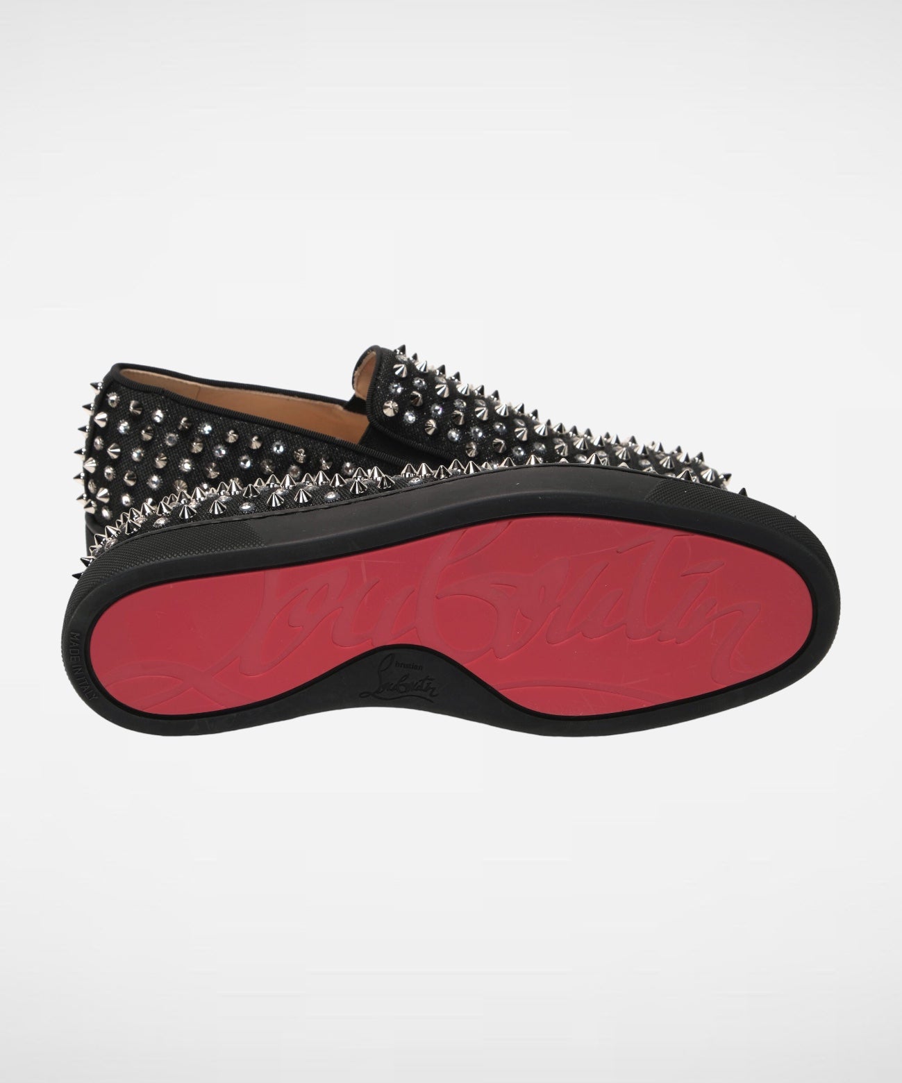 Christian Louboutin Black/Crystal Sv Version Roller 1c1s Flat Shoes
