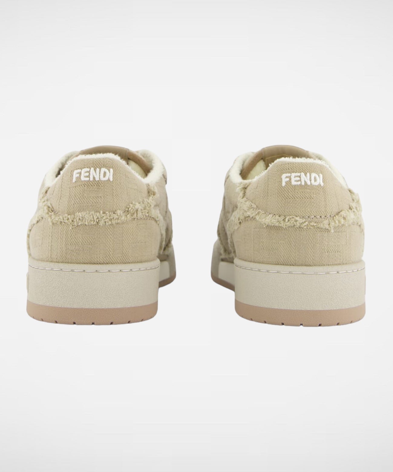 Fendi Grey Calf Leather Low Top Sneakers