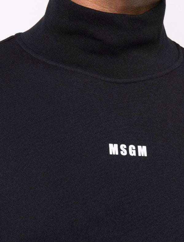 MSGM logo-print mock-neck sweatshirt Black