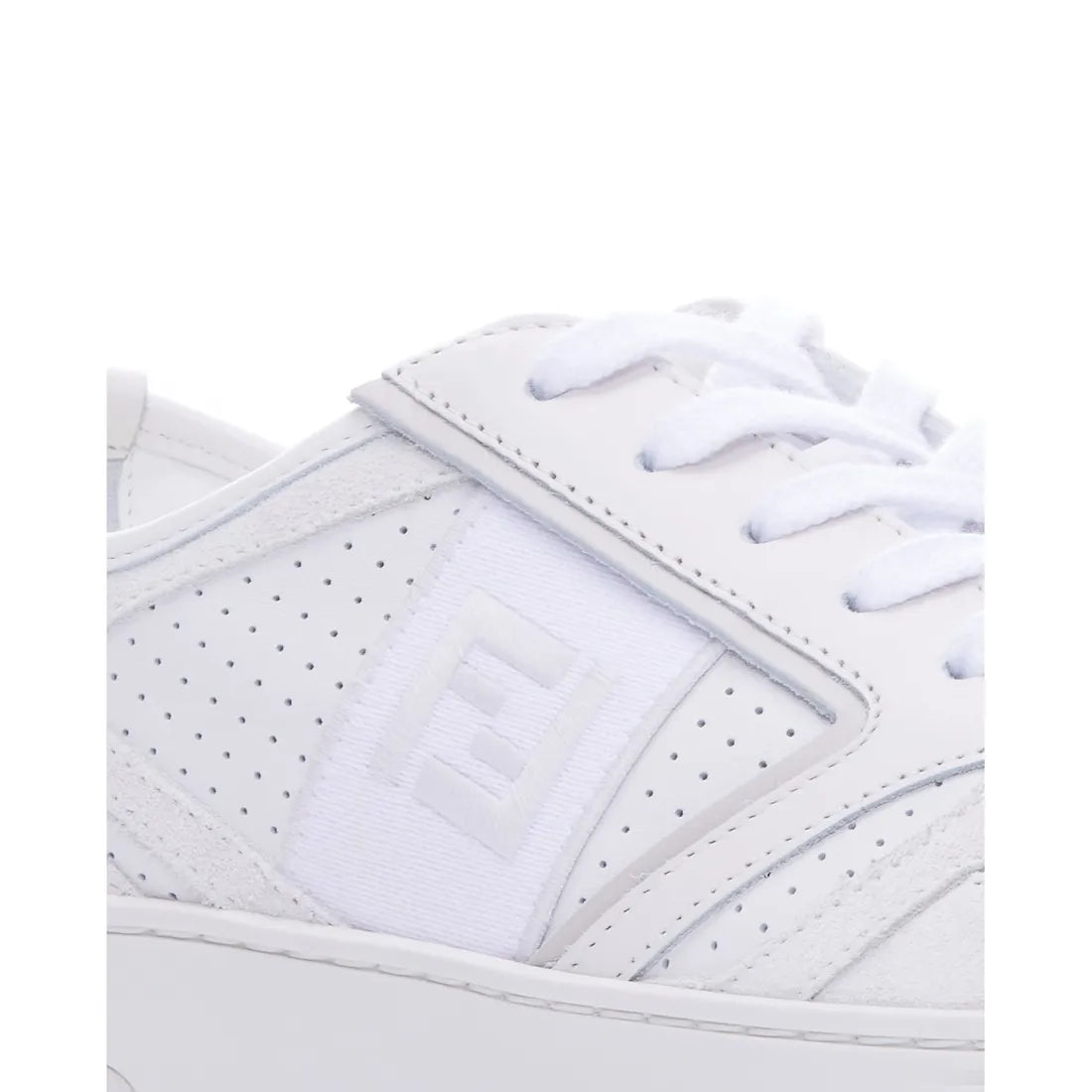 Fendi White Calf Leather Low Top Sneakers