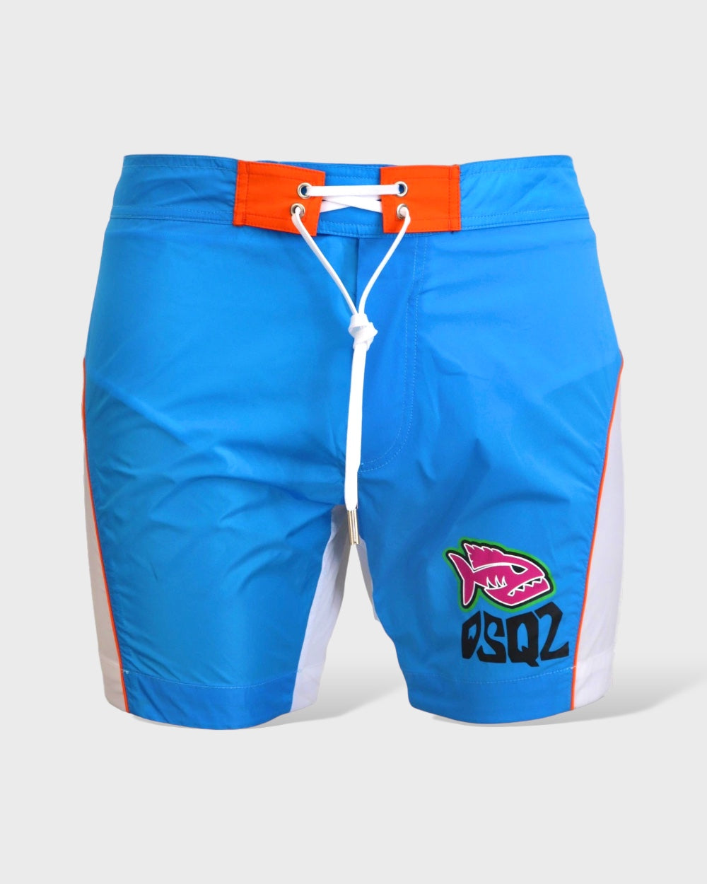 Dsquared² Blue White Logo Print Men Beachwear Shorts Swimwear