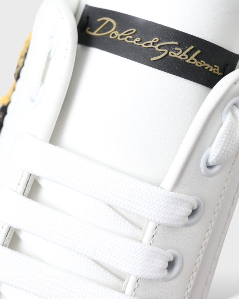 Dolce & Gabbana White Crown Portofino Leather Sneakers Shoes