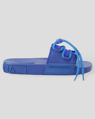 Dolce & Gabbana Blue Stretch Rubber Sandals Slides Slip On Shoes