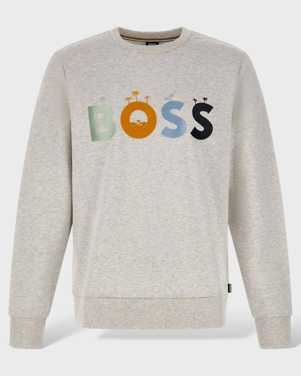 Hugo Boss Grey Cotton Logo Details Sweatshirt