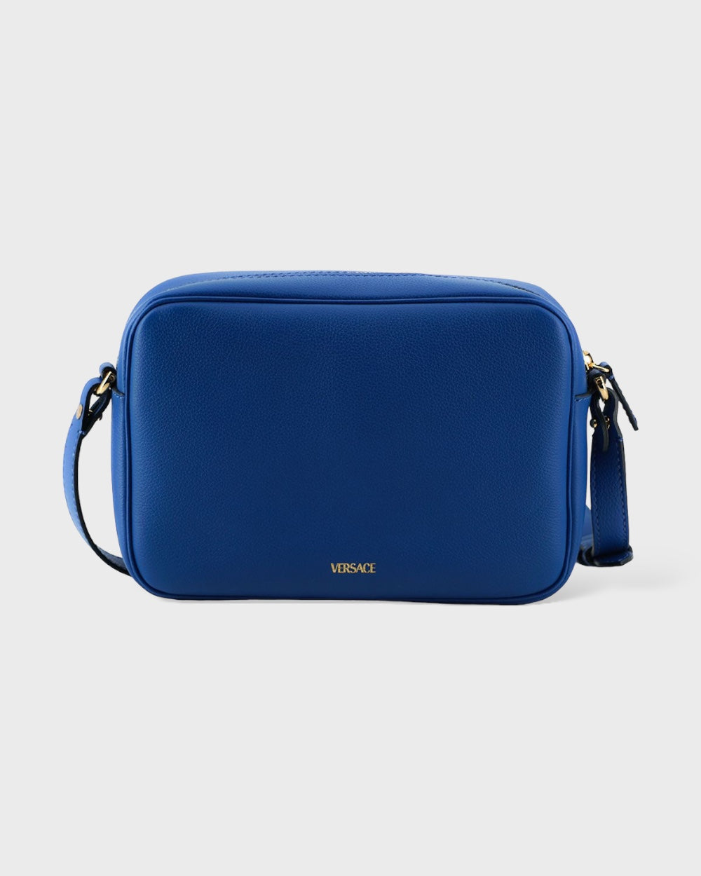 Versace Blue Calf Leather Camera Shoulder Bag