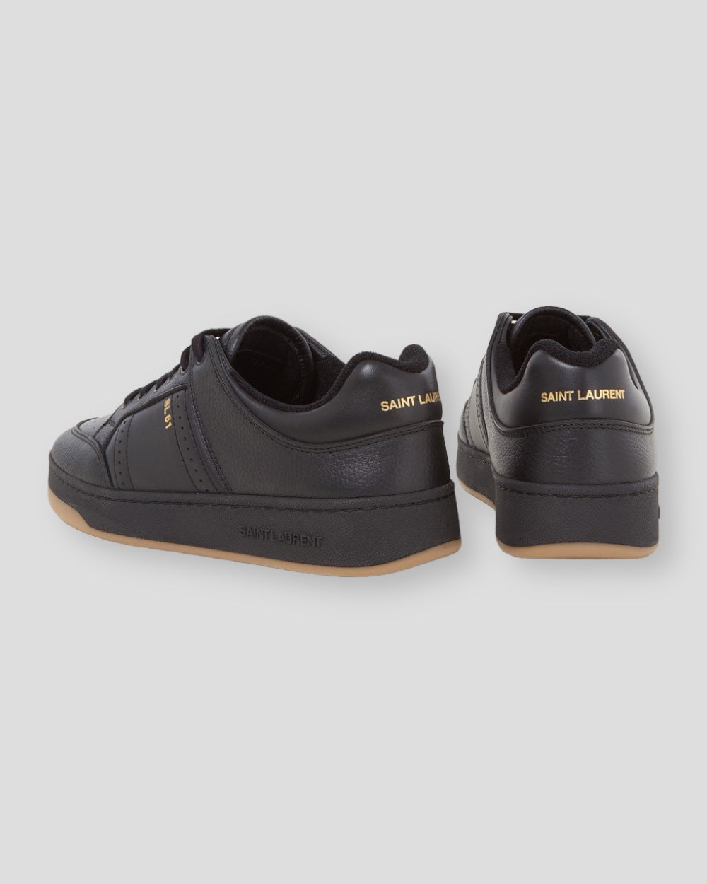 Saint Laurent Black Calf Leather Low Top Sneakers