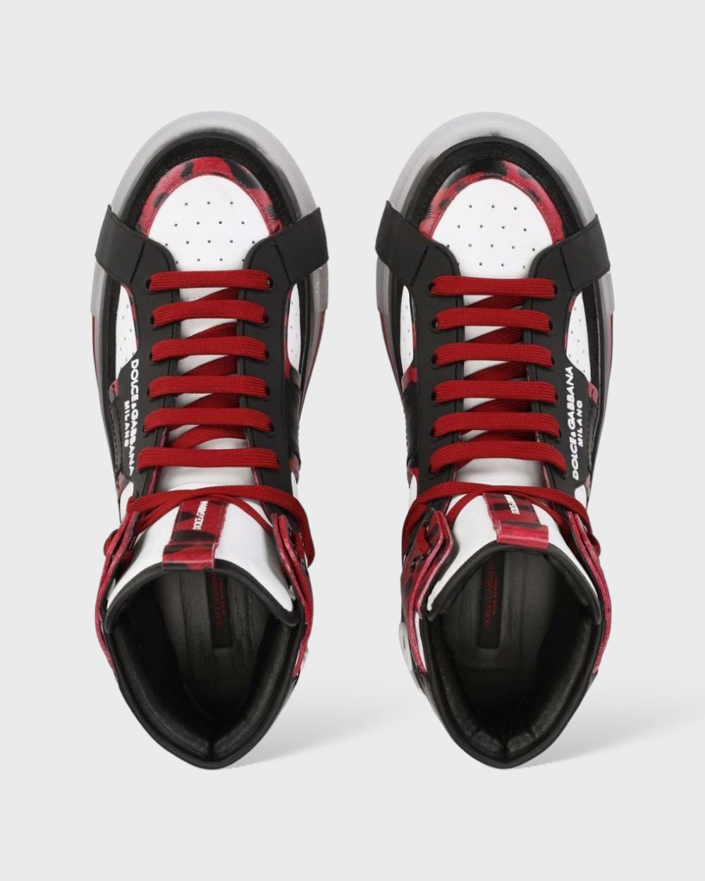 Dolce & Gabbana Red Leather Di Calfskin Sneaker