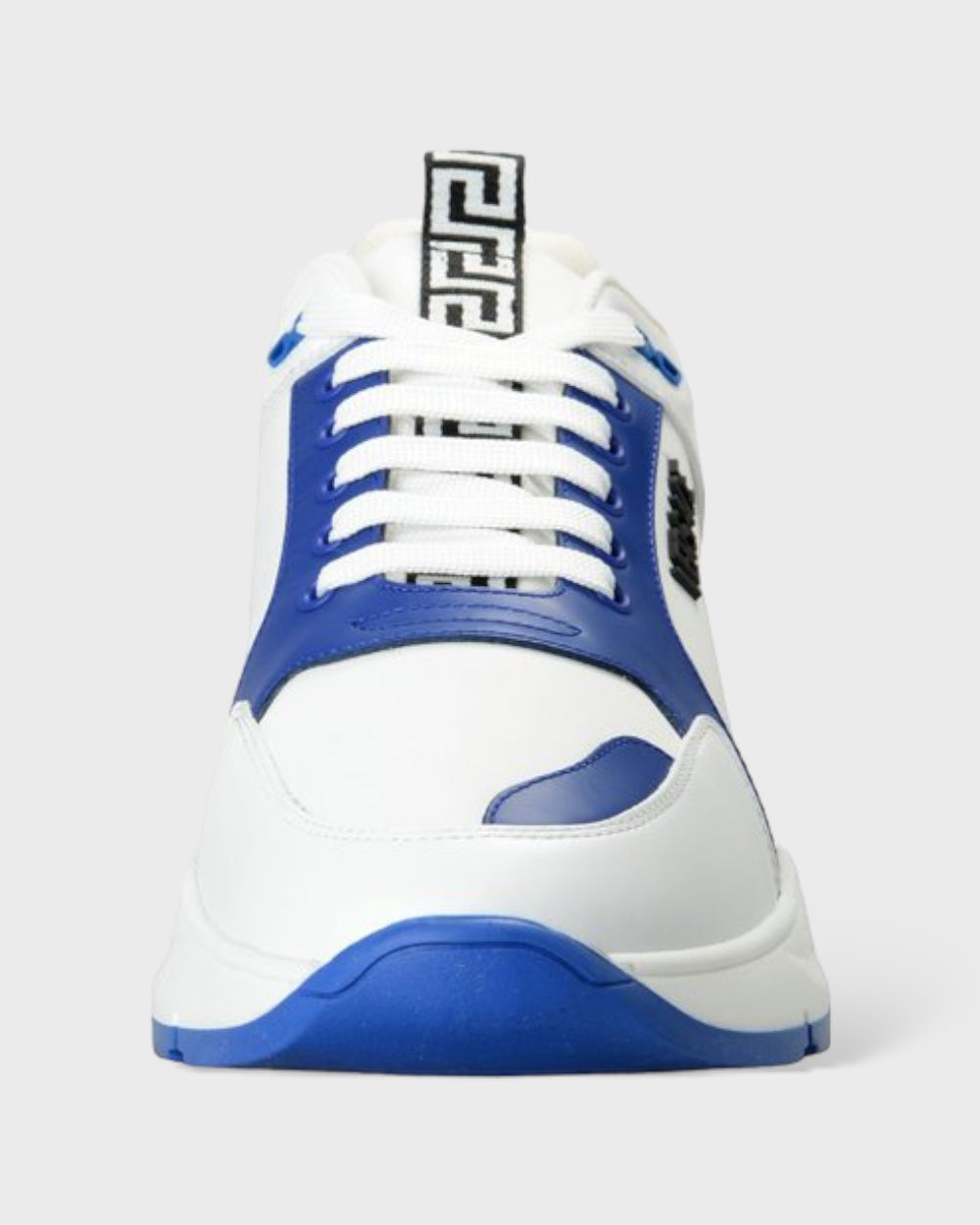 Versace Blue and White Calf Leather Sneakers