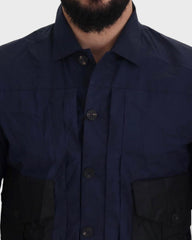 Dsquared² Dark Blue Cotton Collared Long Sleeves Casual Shirt