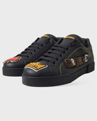 Dolce & Gabbana Zwarte Leren Prins Sneakers