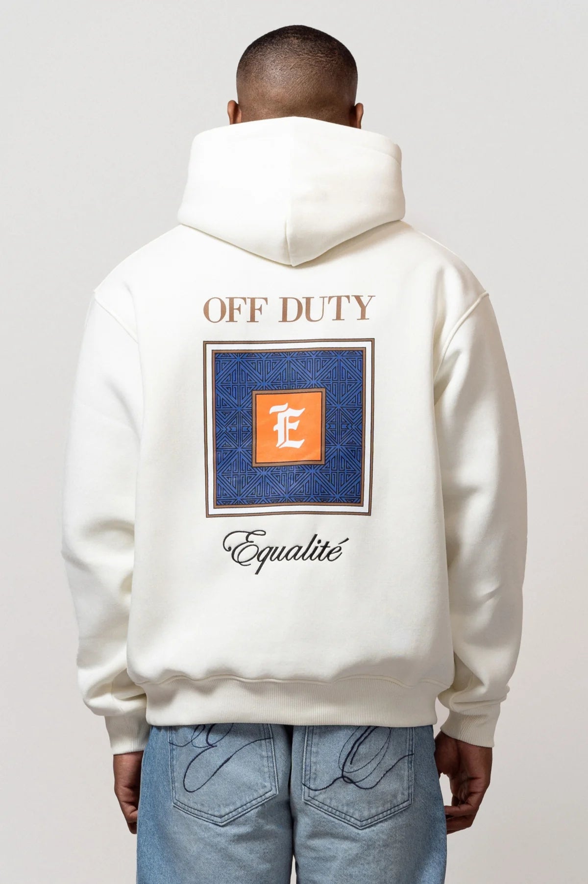 Equalité Off Duty Pattern Oversized Hoodie Off-white