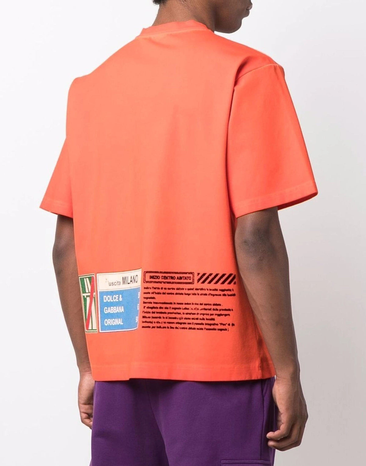 Dolce & Gabbana Orange Cotton Logo Short Sleeve T-shirt