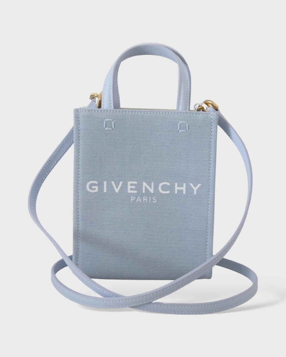 Givenchy Blue Coated Canvas Vertical Cloud Mini Shoulder Bag
