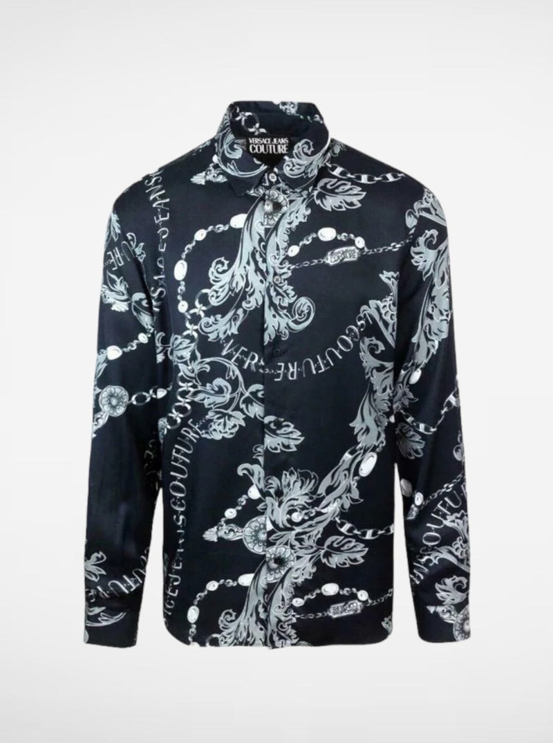 Versace Jeans Couture Overhemd met barokprint grijs