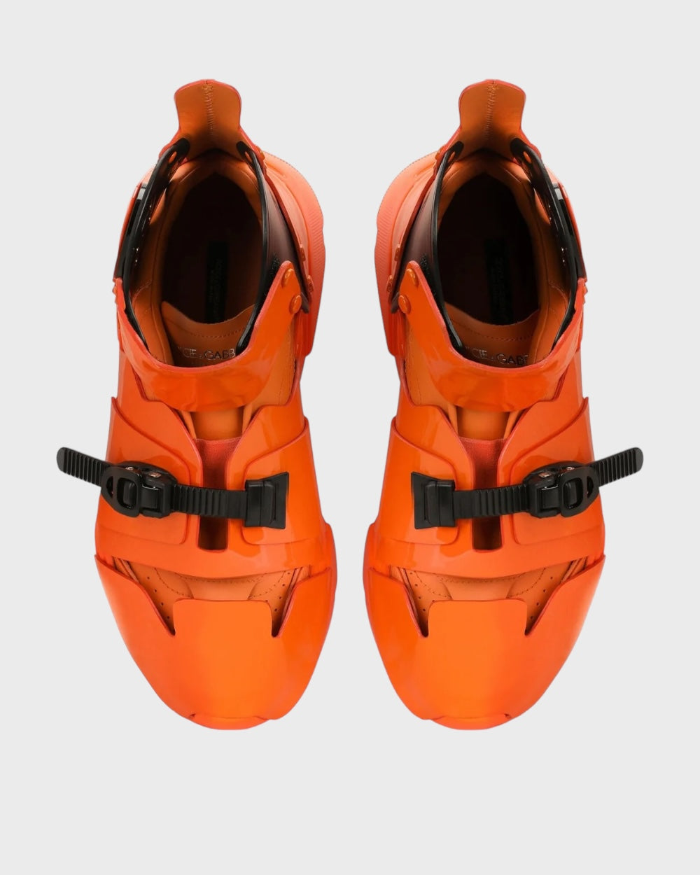 Dolce & Gabbana Oranje Multi Panel Hoge Sneakers