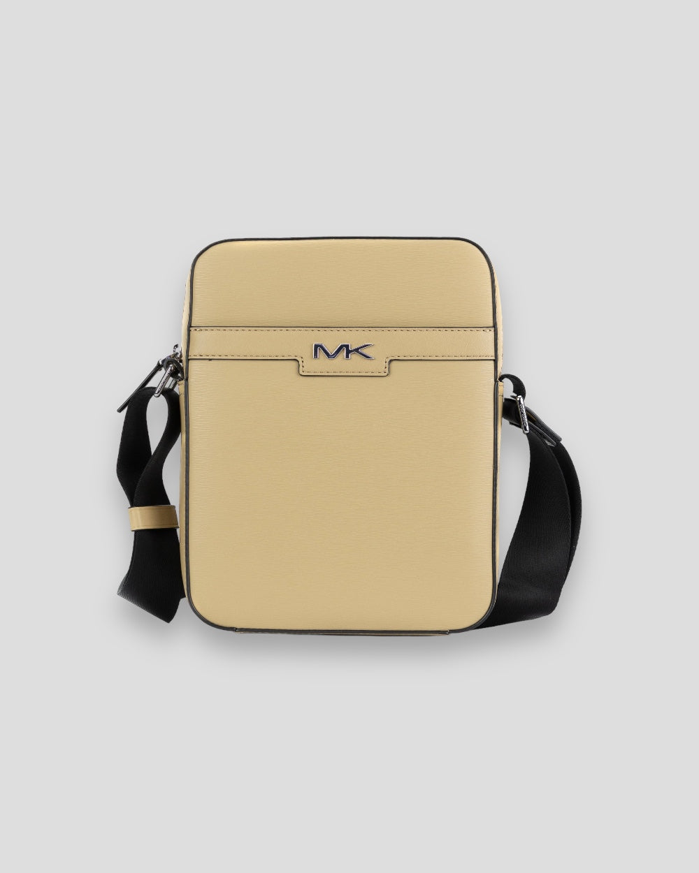 Michael Kors Cooper Medium Camel Crossgrain Leather Flight Crossbody Bag