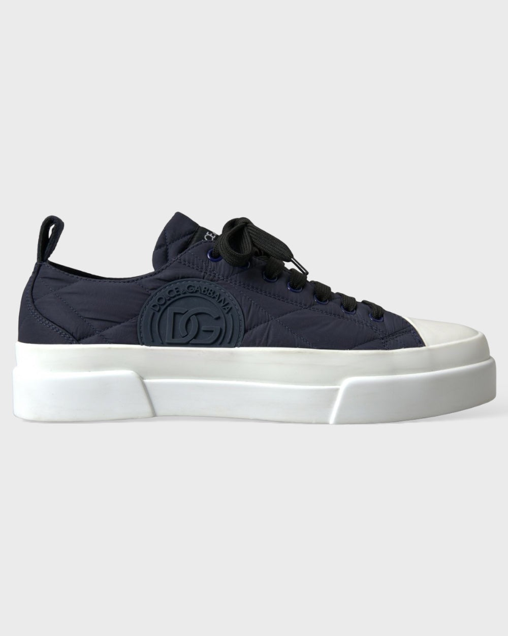 Dolce & Gabbana Blue DG Logo Quilted Casual Sneakers Shoes