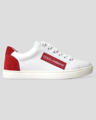 Dolce & Gabbana Wit Rood Leren Sneakers