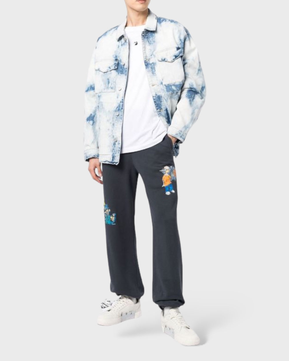 Off-White Gray Cotton Jeans & Pant