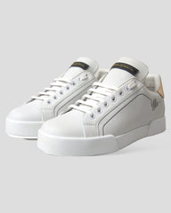 Dolce & Gabbana White Leather Portofino Classic Sneaker Women Shoes
