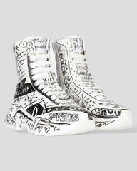 Dolce & Gabbana Wit Zwart Graffiti Sneakers