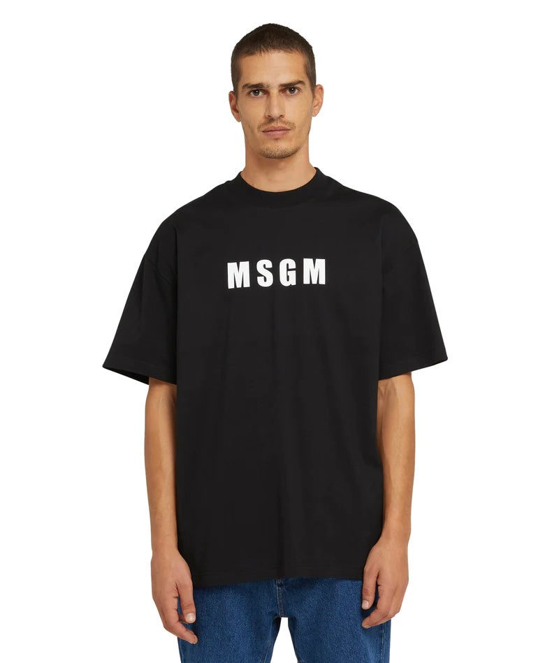 MSGM Zwart T-shirt met MSGM logo