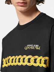 Versace Jeans Couture T-Shirt mit Goldkette und Logo