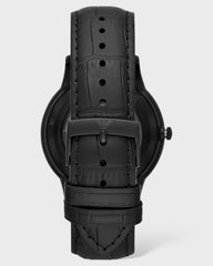 Emporio Armani Black Leather Automatic Watch