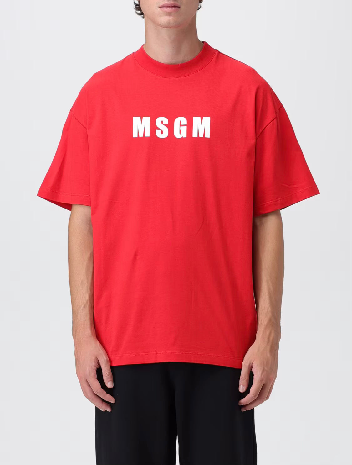 MSGM Rood T-shirt met MSGM logo
