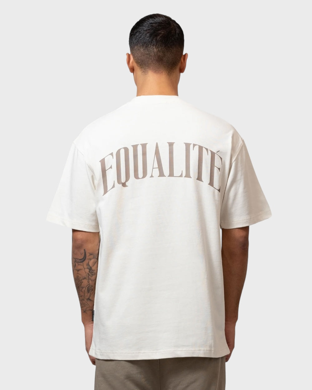 Equalité Oliver Oversized T-shirt Off Wit/Taupe