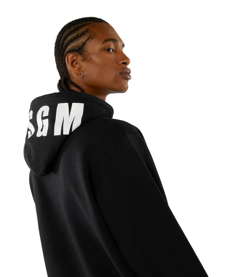 MSGM Hoodie Logo on hood Black