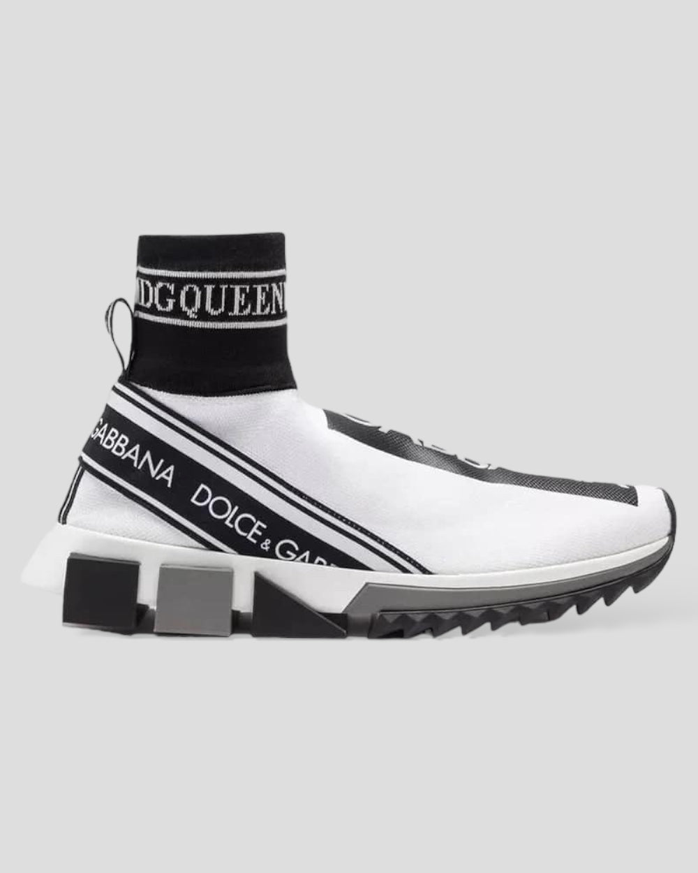 Dolce & Gabbana White Black Sorrento Socks Sneakers Shoes