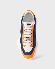 Jimmy Choo Diamant Blauw Oranje Leren Sneaker