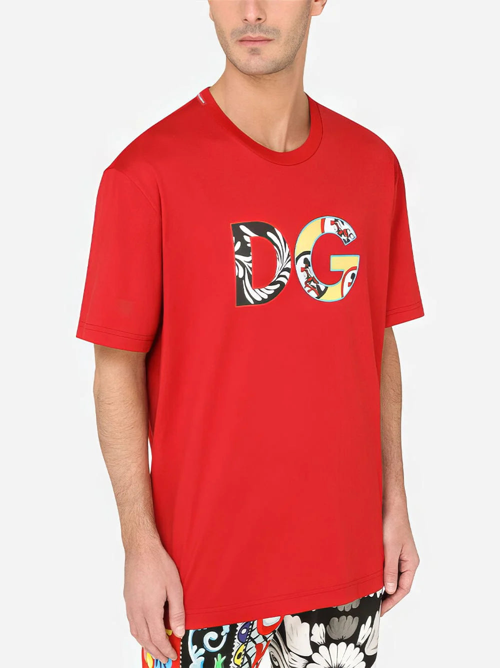 Dolce & Gabbana Red DG Logo Crewneck Top Exclusive  T-shirt