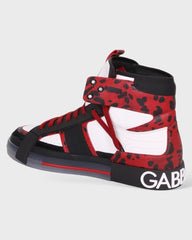 Dolce & Gabbana Red Leather Di Calfskin Sneaker