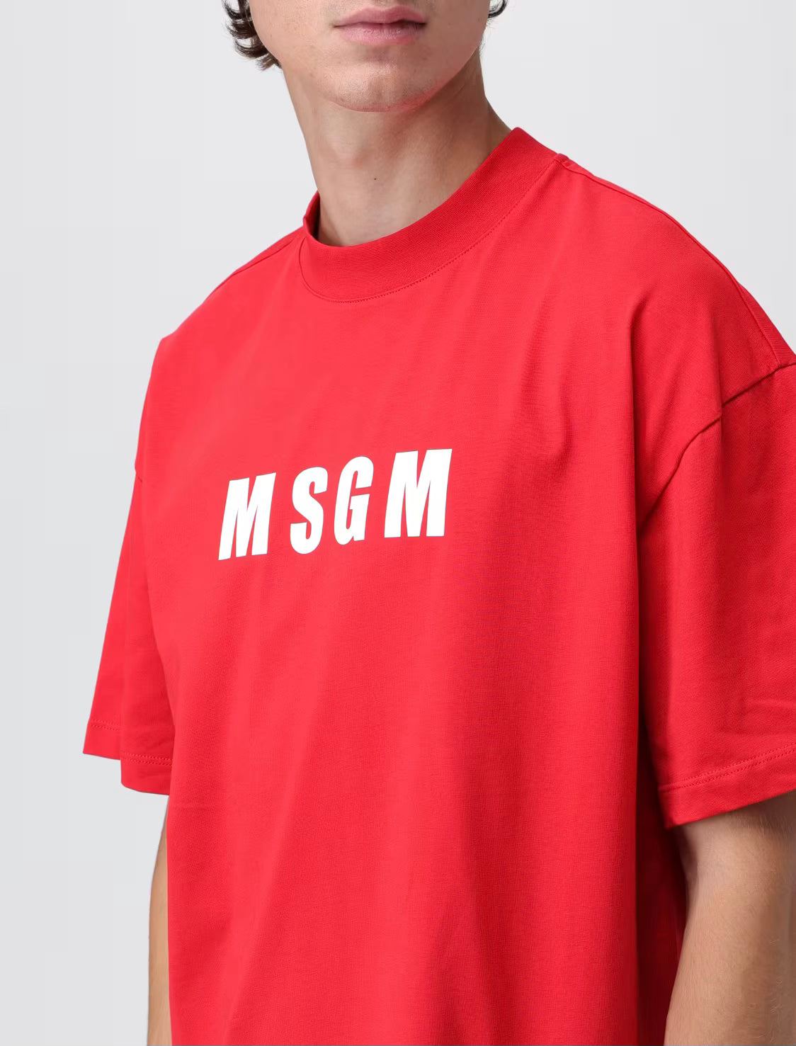 MSGM Rood T-shirt met MSGM logo