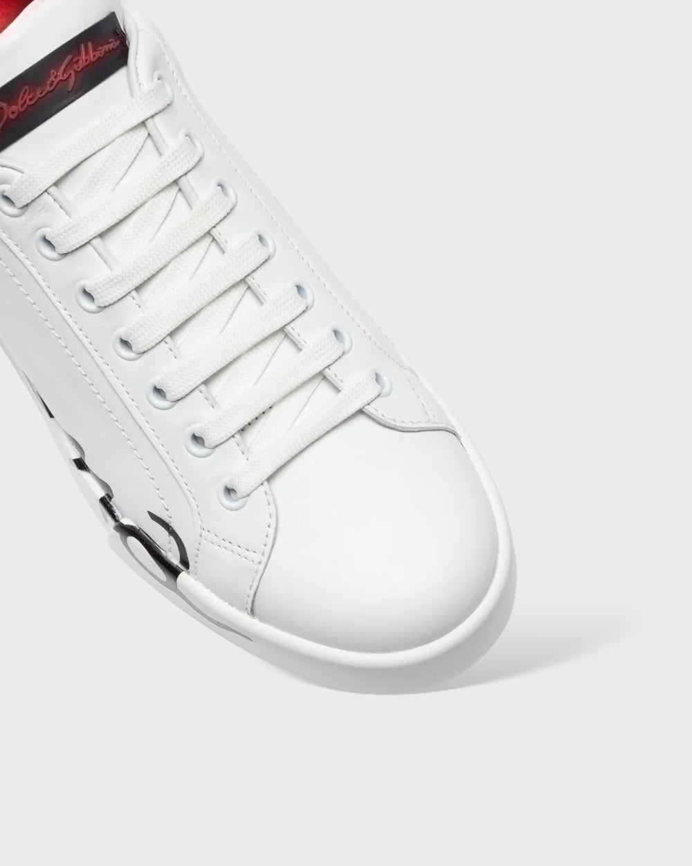 Dolce & Gabbana Wit-rode leren sneakers