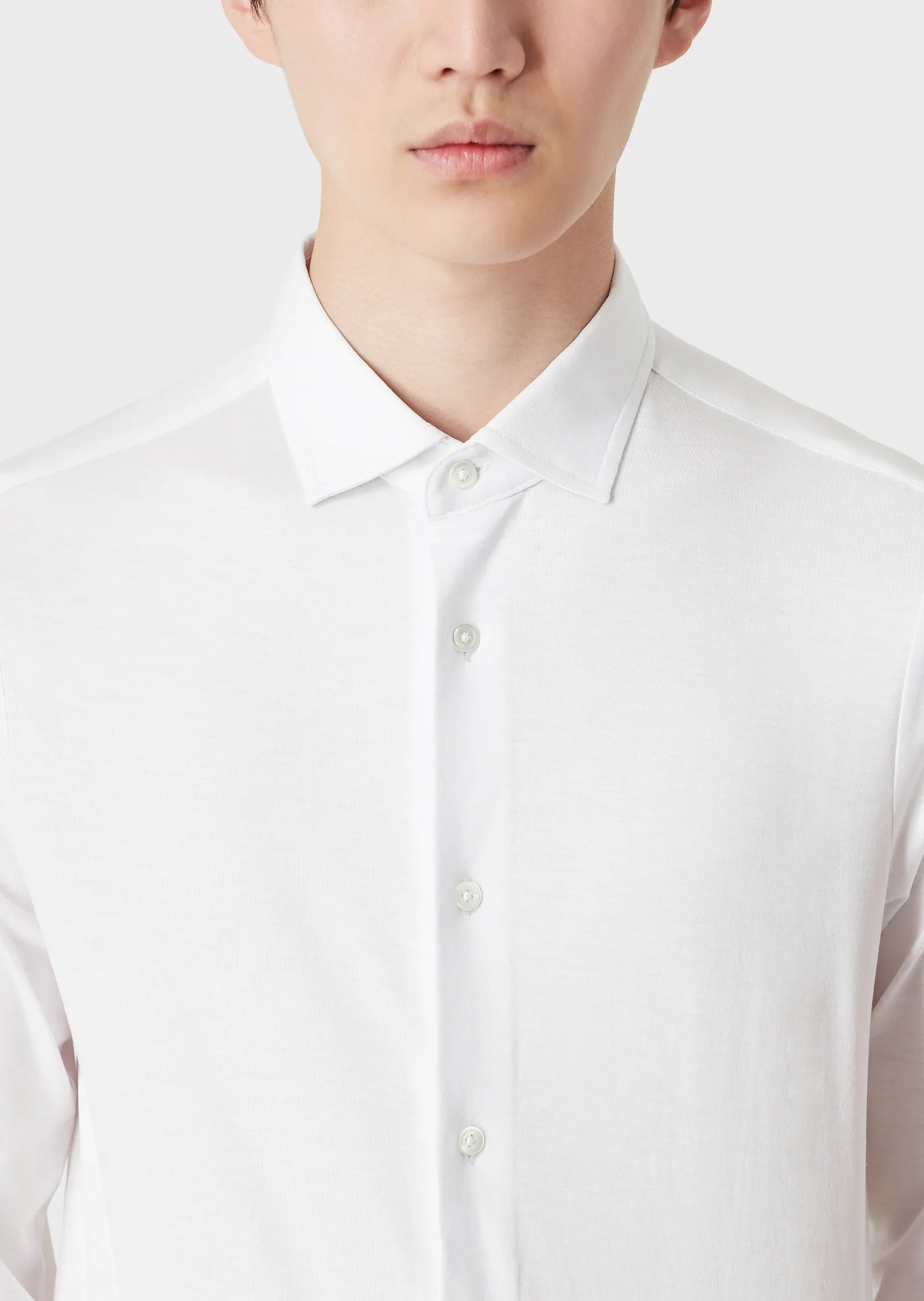 Emporio Armani Hemd aus Tencel-Mischung Weiß